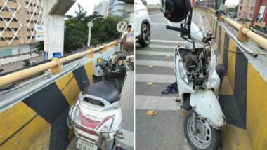 Hyderabad Flyover Accident: Woman Falls From Flyover, Dies After Motorcycle Hits Protection Wall in Hitec City