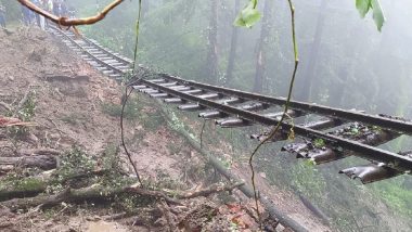 Himachal Pradesh Rains: Massive Landslide Damages Over 120-Year-Old Kalka Shimla Railway Track (Watch Video)