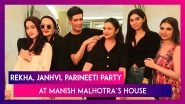 Rekha Looks Stylish In Black As She Poses With Janhvi Kapoor, Parineeti Chopra& Khushi Kapoor As They Party At Manish Malhotra&rsquo;s House