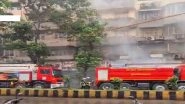 Mumbai Fire Video: Blaze Erupts at Sports Equipment Shop Near Metro Cinema in Dhobi Talao, No Injuries Reported