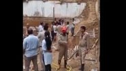 Delhi Building Collapse: Four Injured As Under-Construction Basement Wall Collapses in Okhla Area, Rescue Efforts Underway (Watch Video)