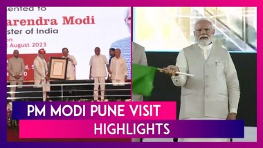 PM Narendra Modi Conferred With Lokmanya Tilak National Award In Pune, Shares Stage With Sharad Pawar