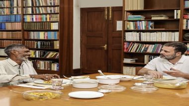 Rahul Gandhi Hosts Rameshwar for Lunch Photos: Congress Leader Meets Delhi Vegetable Vendor Whose 'Paisa Nahi Hai' Emotional Video Went Viral, Calls Him True 'Bharat Bhagya Vidhaata'