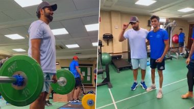 Rohit Sharma Sweats it Out in Gym Ahead of Asia Cup 2023, Indian Cricket Team Captain Clicks Pics With Fans; Shares Video on Instagram