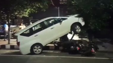 Andhra Pradesh Road Accident: Drunk Woman’s SUV Runs Amok, Rams Into Parked Vehicles in Vishakhapatnam; Video Surfaces