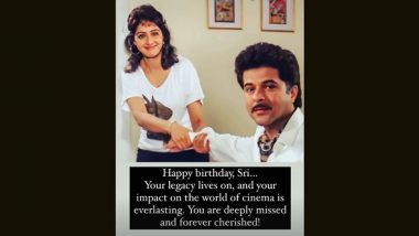 Sridevi (Shree Amma Yanger Ayyappan) Birth Anniversary: Anil Kapoor Remembers Late Actress, Says 'Your Legacy Lives On' (View Pic)