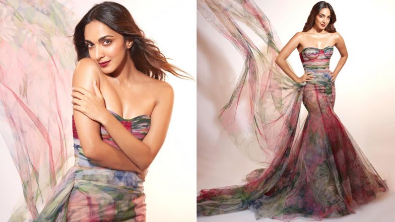 Kiara Advani Is A Pure Delight in Multi Sheer Floral Printed Body-Hugging Gown (View Pics)