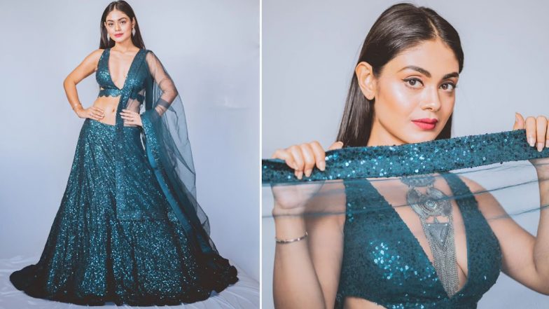 Sreejita De Stuns In A Beautiful Turquoise Blue Sequinned Lehenga (View Pics)