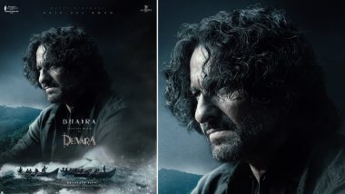 Saif Ali Khan's First Look in Devara Revealed: Jr NTR Shares Actor's 'Bhaira' Character Poster on His Birthday (View Pic)