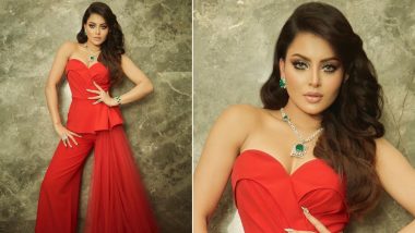 Urvashi Rautela Looks Exquisite in Fiery Red Corset Top and Flared Pants (View Pics)