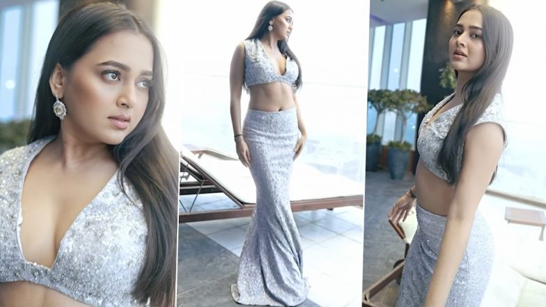 Tejasswi Prakash Shines in Mesmerising Silver Glittery Co-ord Dress (Watch Video)