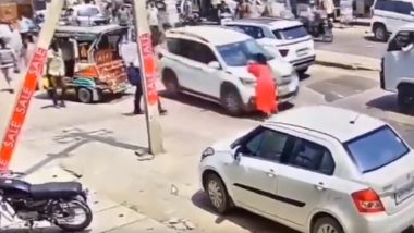 Rajasthan Shocker: Woman Dragged on Car Bonnet in Hanumangarh, BJP Attacks Ashok Gehlot Govt After CCTV Video Goes Viral