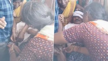 Bond Beyond Life: Sister Ties Rakhi on Late Brother's Wrist Who Died of Sudden Heart Attack During Raksha Bandhan Festival in Telangana (Watch Video)