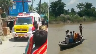 Bihar Boat Capsize Videos: Boat Carrying School Children Capsizes in Bagmati River In Muzaffarpur, 10 Kids Missing