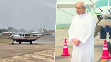 Odisha: CM Naveen Patnaik Flags Off Flight Services at Kalahandi’s Utkela Airport, Welcomes First Flight From Bhubaneswar (Watch Video)