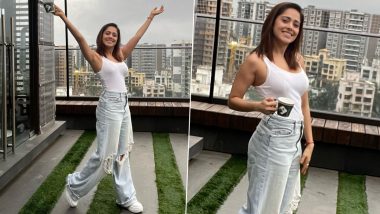 Nushrratt Bharuccha Looks Absolutely Chic in White Tank Top and Ripped Denim Pants