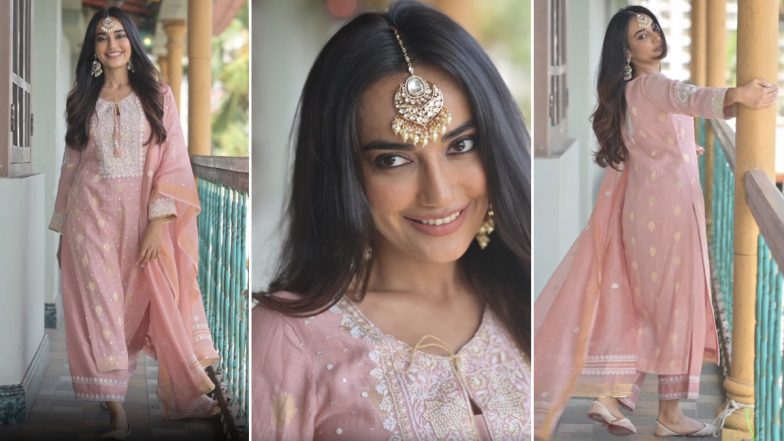 Surbhi Jyoti in Pink Embroidered Suit Serves Major Festive Look Inspiration (Watch Video)