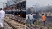 Gujarat Train Fire: Blaze Erupts in Dahod-Anand MEMU Train&rsquo;s Coach in Dahod, Triggers Panic Among Passengers (Watch Video)