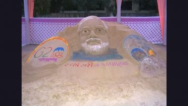 Narendra Modi Birthday 2023: Sand Artist Anil Joshi Depicts PM Modi in Sand With Chandrayaan-3 Mission and G20 Summit