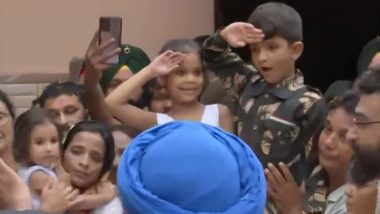 Anantnag Encounter: Son Salutes Colonel Manpreet Singh, Punjab Governor Banwarilal Purohit Lays Wreath As Braveheart Laid to Rest With Full Military Honours (Watch Video)