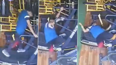 Sudden Heart Attack Death in Ghaziabad Gym Video: Man Collapses While Running on Treadmill, Dies