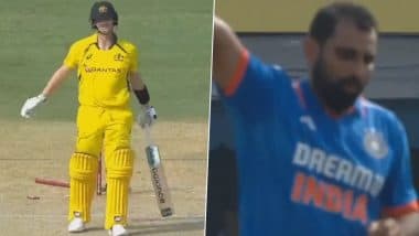 Steve Smith Dismissal Video: Watch Mohammed Shami Clean Up Australia's Star Batter During IND vs AUS 1st ODI 2023