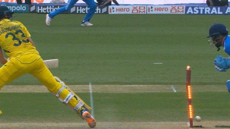 KL Rahul Pulls Off ‘Lucky’ Stumping To Dismiss Marnus Labuschagne During India vs Australia 1st ODI 2023 (Watch Video)