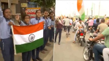 'Bharat Mata Ki Jai' Chants Echo in Binjhol as School Kids, Locals Salute Major Aashish Dhonchak Who Died Fighting Terrorists in Anantnag (Watch Video)
