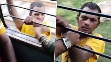 Bihar Shocker: Passengers Capture Thief Hanging From Window of Moving Train, Hand Him Over to RPF (Watch Video)