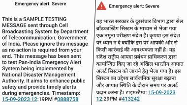 Emergency Alert: ‘Severe’ Flash Messages Land on Various Android Phones Today, Know What it Means (See Pics and Video)