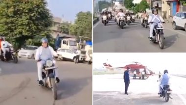 Car Free Day 2023: Haryana CM Manohar Lal Rides Motorcycle To Reach Karnal Airport, (Watch Video)