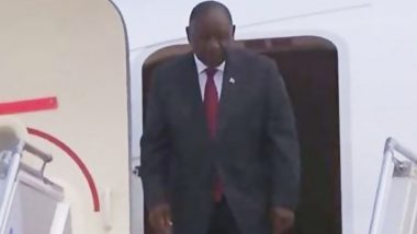 G20 Summit 2023: South African President Cyril Ramaphosa Arrives in Delhi To Attend G20 Leaders’ Meet (Watch Video)