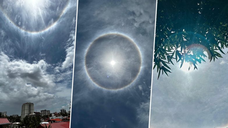 Sun Halo in Mangaluru Photos: Mysterious Ring Surrounds Sun the Day ISRO Launched Aditya L1 Solar Probe, Pics Will Leave You Awe-Inspired