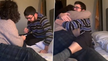 Woman Surprises Husband With Pregnancy News, His Heartwarming Reaction Will Melt Your Heart! (Watch)