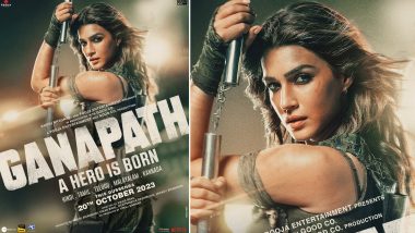 Ganapath – A Hero Is Born: Kriti Sanon Wields Nunchucks in New Poster for Upcoming Film With Tiger Shroff! (View Pic)