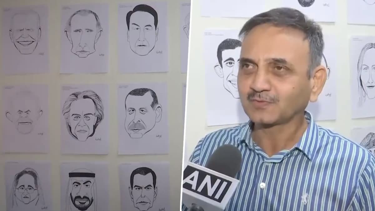 Delhi Police Officer Creates Caricature Sketches of Foreign Delegates Arriving at G20 Summit