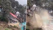 Landslide Caught on Camera: Panic Spreads Among Locals After Building Collapses in Uttarakhand&rsquo;s Nainital (Watch Video)