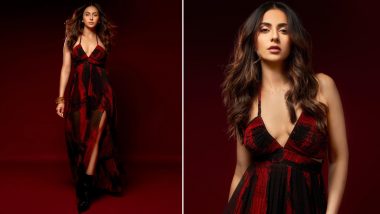 Rakul Preet Singh Turns Up the Heat in Slitted Red and Black Flowy Dress (See Pics)