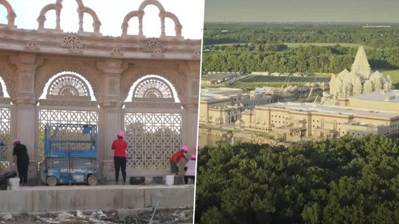 US: World’s Largest Hindu Temple Outside India in Modern Era To Be Inaugurated on October 8 in New Jersey (Watch Video)