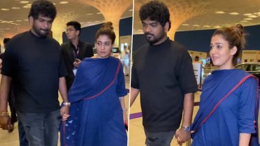 Jawan: Nayanthara Spotted With Vignesh Shivan at Mumbai Airport Post Film Screening (Watch Video)