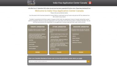 Indian Visa Services in Canada Suspended: Ticker About Suspension on BLS International Website Reappears After Briefly Disappearing (Watch Video)