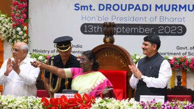 President Droupadi Murmu Inaugurates Gujarat Assembly’s NeVA Project for Paperless Proceedings (See Pics)