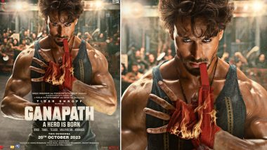 Ganapath - A Hero is Born: Tiger Shroff Wraps His Hand With Flaming Bandages in This New Poster of Upcoming Film! (View Pic)