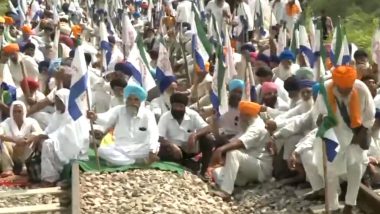 Punjab Farmers Begin Three-Day 'Rail Roko' Protest Demanding Financial Package for Flood-Caused Losses and Debt Waiver (Watch Video)
