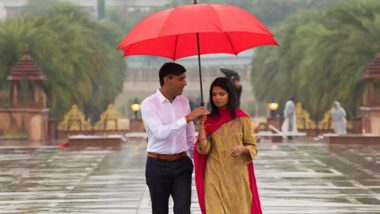 UK PM Rishi Sunak, His Wife Akshata Murthy's ’Pyaar Hua Iqrar Hua’ Moment in Delhi Rain (See Pics)