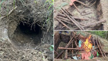 Jammu and Kashmir: Indian Army, Police Bust Two Terrorist Hideouts in Gulshanpora Tral’s Nagbal Forest Area (See Pics)