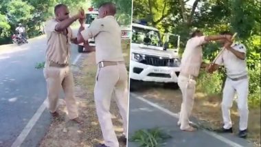 Bihar Police Suspend Two Police Personnel After Video of Them Fighting on Road in Nalanda Goes Viral