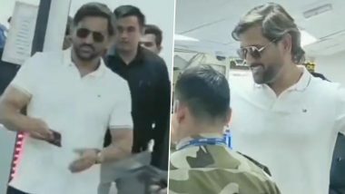 Fan Shouts 'Mahi Bhai, I Love You' Inside Airport, MS Dhoni Smiles at Him; Video Goes Viral