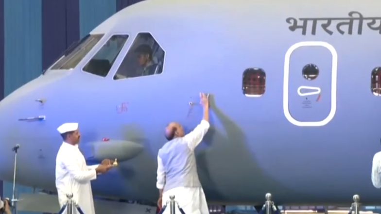 IAF Inducts C-295 Planes, Drone Shakti 2023 Event Inaugurated by Defence Minister Rajnath Singh (Watch Videos)