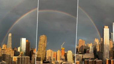 Double Rainbow Seen Spanning Across New York City Skyline On 22nd Anniversary of 9/11 Attacks (Watch Video)